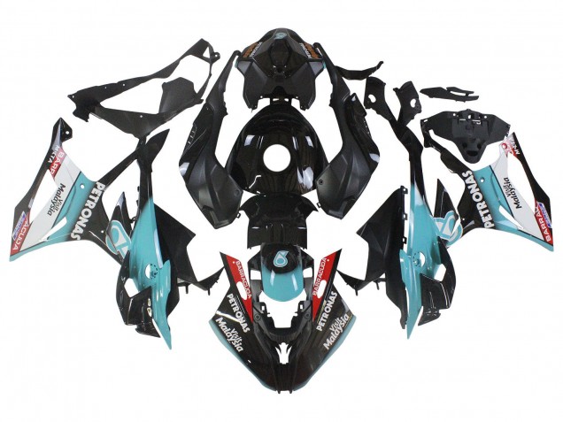 Preisgünstige BMW S1000RR Motorrad Verkleidung 2023-2024 - Hellblau Matt Schwarz Petronas