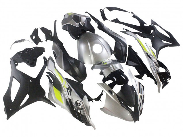 Preisgünstige BMW S1000RR Motorrad Verkleidung 2023-2024 - Silber Matt Schwarz Limetten Grun