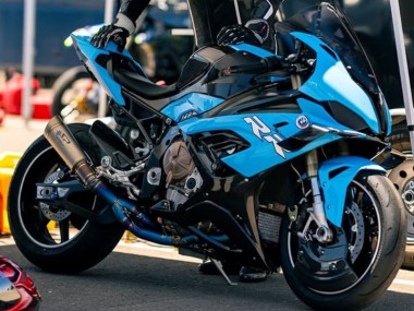 Preisgünstige BMW S1000RR Motorrad Verkleidung 2019-2022 - Blau Schwarz Carbonfaser