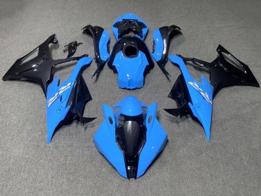 Preisgünstige BMW S1000RR Motorrad Verkleidung 2019-2022 - Blau Schwarz Carbonfaser