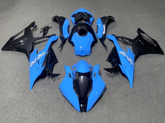 Preisgünstige BMW S1000RR Motorrad Verkleidung 2019-2022 - Blau Schwarz Carbonfaser
