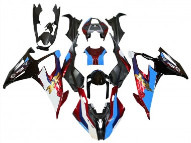 Preisgünstige BMW S1000RR Motorrad Verkleidung 2019-2022 - Schwarz Rot Blau