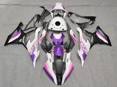 Preisgünstige BMW S1000RR Motorrad Verkleidung 2019-2022 - Rosa Lila Weiss