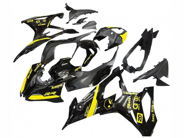 Preisgünstige BMW S1000RR Motorrad Verkleidung 2019-2022 - Glanzendes Schwarz Gelb