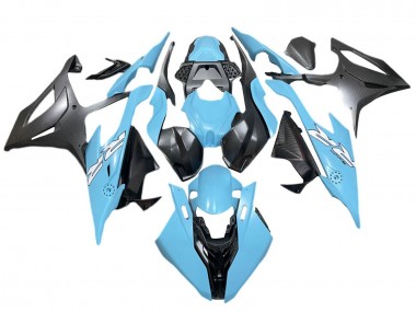 Preisgünstige BMW S1000RR Motorrad Verkleidung 2019-2022 - Blau Matt Schwarz Weiss