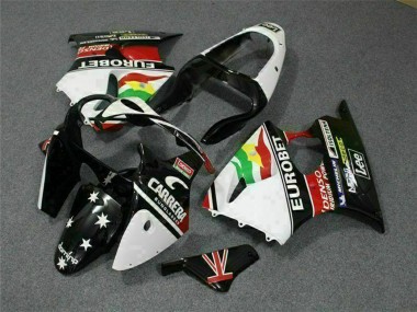 Preisgünstige Kawasaki ZX6R Motorrad Verkleidung 2000-2002 - Weiss Rot Gelb Grun Glanzendes Schwarz Stern EuroBet