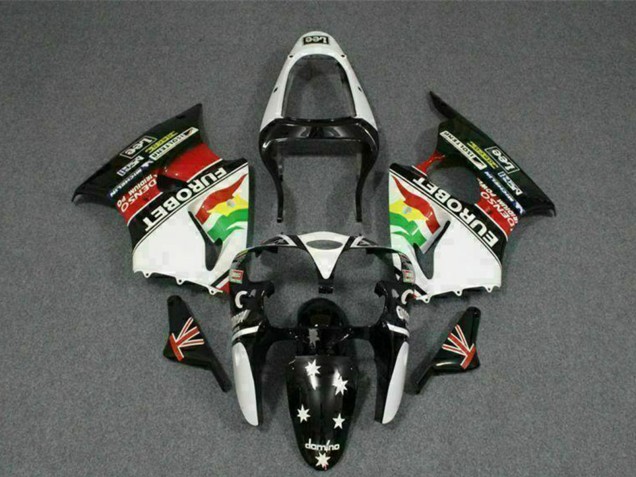 Preisgünstige Kawasaki ZX6R Motorrad Verkleidung 2000-2002 - Weiss Rot Gelb Grun Glanzendes Schwarz Stern EuroBet