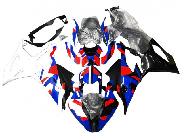 Preisgünstige BMW S1000RR Motorrad Verkleidung 2019-2022 - Blau Rot Weiss