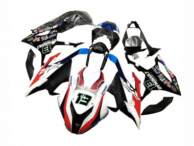 Preisgünstige BMW S1000RR Motorrad Verkleidung 2019-2022 - Schwarz Weiss Rot 13
