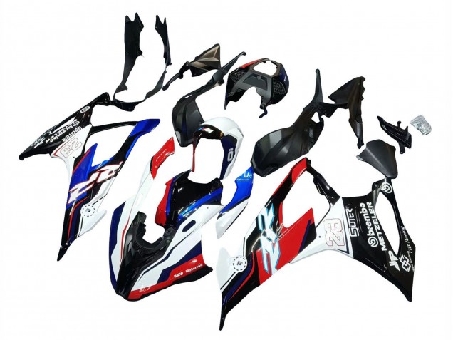 Preisgünstige BMW S1000RR Motorrad Verkleidung 2019-2022 - Blau Rot Weiss 23