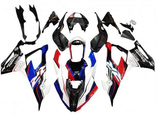 Preisgünstige BMW S1000RR Motorrad Verkleidung 2019-2022 - Blau Rot Weiss 23