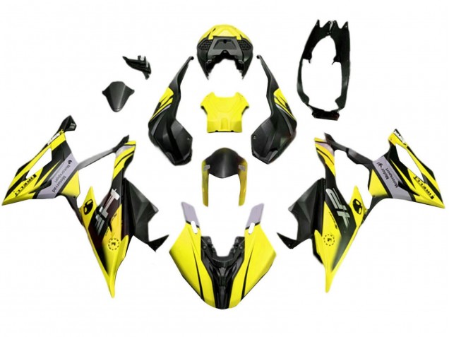 Preisgünstige BMW S1000RR Motorrad Verkleidung 2019-2022 - Matt Gelb Schwarz