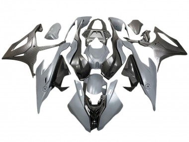 Preisgünstige BMW S1000RR Motorrad Verkleidung 2019-2022 - Grau Schwarz Carbonfaser