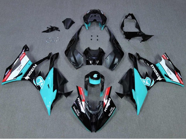 Preisgünstige BMW S1000RR Motorrad Verkleidung 2019-2022 - Schwarz Cyan Petronas