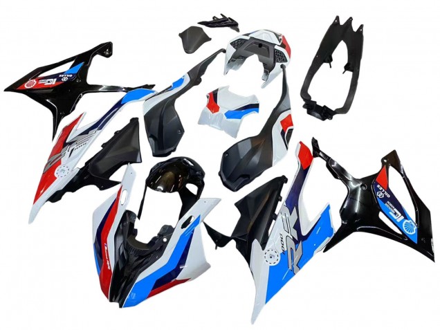 Preisgünstige BMW S1000RR Motorrad Verkleidung 2019-2022 - Schwarz Rot Flamme