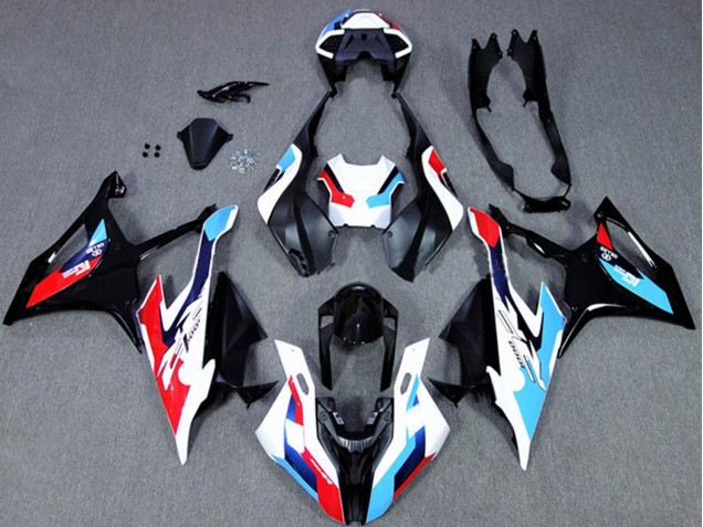 Preisgünstige BMW S1000RR Motorrad Verkleidung 2019-2022 - Schwarz Weiss Blau