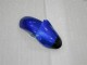 Preisgünstige Kawasaki ZX6R Motorrad Verkleidung 2000-2002 - Blau Glanzendes Schwarz Elf Bridgestone