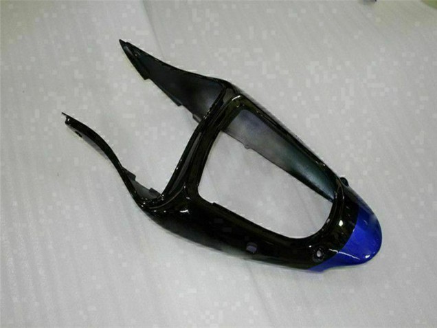 Preisgünstige Kawasaki ZX6R Motorrad Verkleidung 2000-2002 - Blau Glanzendes Schwarz Elf Bridgestone