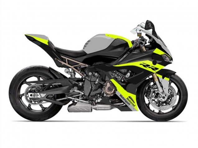 Preisgünstige BMW S1000RR Motorrad Verkleidung 2019-2022 - Schwarz Gelb Grau