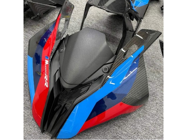Preisgünstige BMW S1000RR Motorrad Verkleidung 2019-2022 - Schwarz Blau Rot Carbonfaser