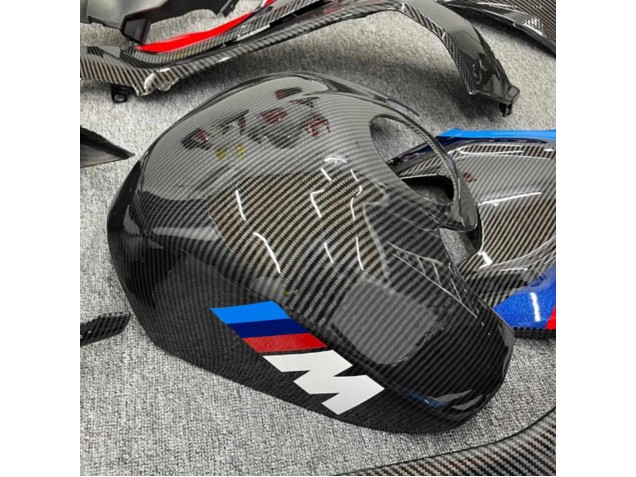 Preisgünstige BMW S1000RR Motorrad Verkleidung 2019-2022 - Schwarz Blau Rot Carbonfaser