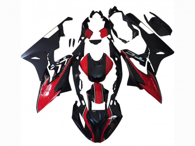 Preisgünstige BMW S1000RR Motorrad Verkleidung 2017-2018 - Rot Matt Schwarz