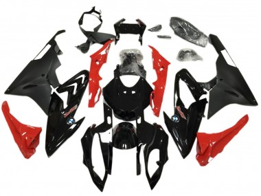 Preisgünstige BMW S1000RR Abs Motorrad Verkleidungen 2017-2018 - Rot Glanzendes Schwarz Matt Schwarz