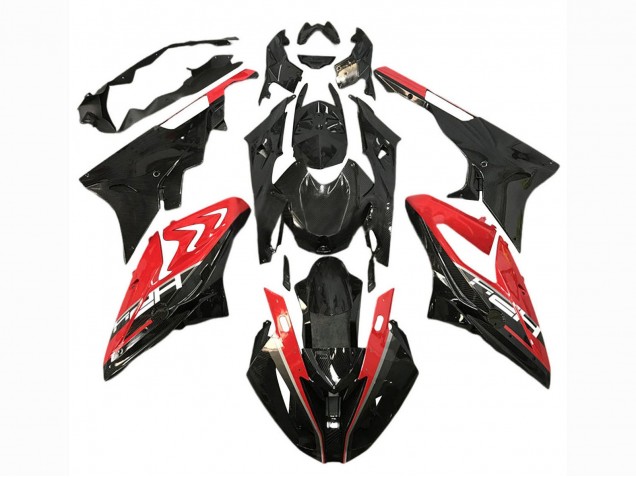 Preisgünstige BMW S1000RR Motorrad Verkleidung 2017-2018 - Rot Glanzendes Schwarz
