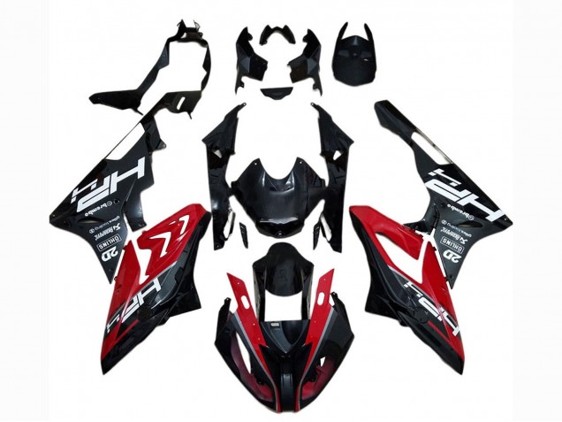 Preisgünstige BMW S1000RR Motorrad Verkleidung 2017-2018 - Rot Glanzendes Schwarz
