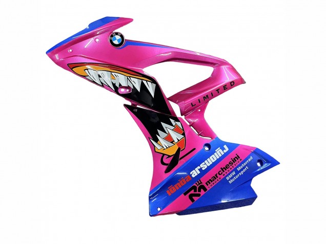 Preisgünstige BMW S1000RR Motorrad Verkleidung 2017-2018 - Rosa Blau Gelb Hai