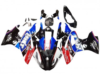 Preisgünstige BMW S1000RR Motorrad Verkleidungen Kit 2017-2018 - Weiss Blau Rot Glanzendes Schwarz