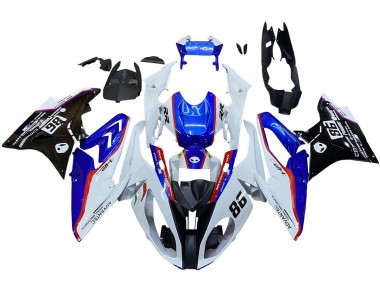 Preisgünstige BMW S1000RR Motorrad Verkleidung 2017-2018 - Weiss Blau Rot Glanzendes Schwarz