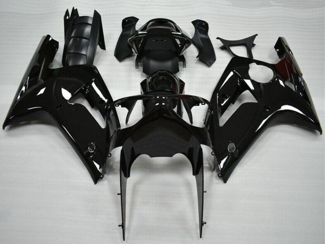 Preisgünstige Kawasaki ZX6R Motorrad Verkleidung 2003-2004 - Glanzendes Schwarz