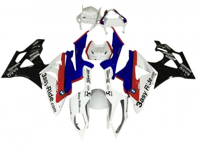Preisgünstige BMW S1000RR Motorrad Verkleidungen Kit 2017-2018 - Weiss Blau Rot Glanzendes Schwarz