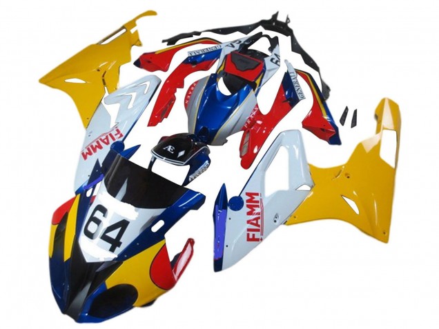 Preisgünstige BMW S1000RR Motorrad Verkleidung 2017-2018 - Gelb Weiss Rot Blau Fiamm 64