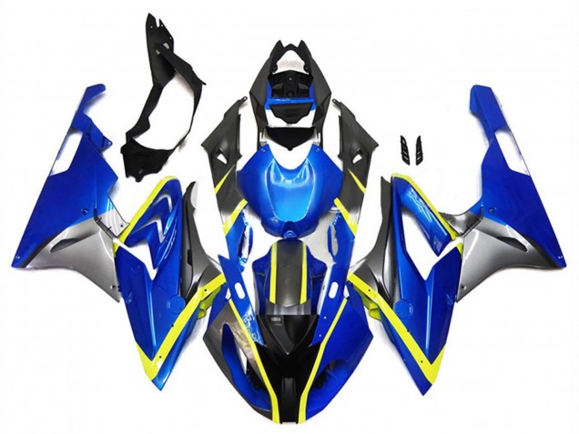 Preisgünstige BMW S1000RR Motorrad Verkleidung 2017-2018 - Silber Blau Gelb