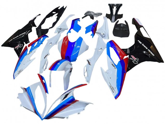 Preisgünstige BMW S1000RR Motorrad Verkleidung Kit 2015-2016 - Weiss Rot Blau Glanzendes Schwarz