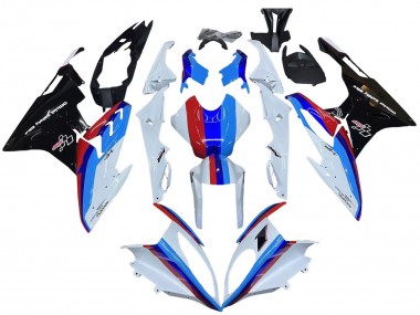 Preisgünstige BMW S1000RR Motorrad Verkleidung Kit 2015-2016 - Weiss Rot Blau Glanzendes Schwarz