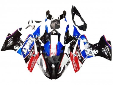 Preisgünstige BMW S1000RR Motorrad Verkleidung 2015-2016 - Blau Rot Glanzendes Schwarz
