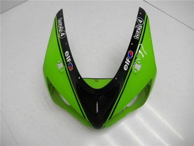 Preisgünstige Kawasaki ZX6R Motorrad Verkleidung 2005-2006 - Grun Glanzendes Schwarz Elf