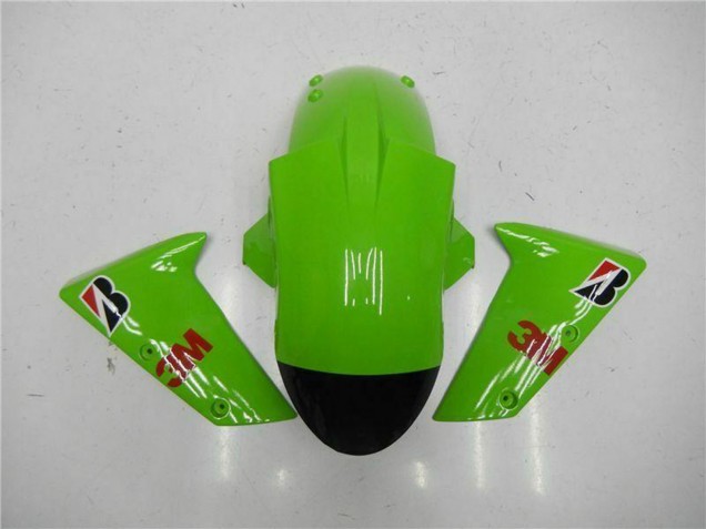 Preisgünstige Kawasaki ZX6R Motorrad Verkleidung 2005-2006 - Grun Glanzendes Schwarz Elf