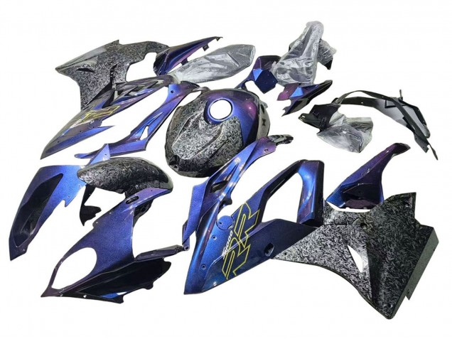 Preisgünstige BMW S1000RR Motorrad Verkleidung 2015-2016 - Gradient Lila Blau Geschmiedet Carbonfaser