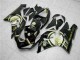Preisgünstige Kawasaki ZX6R Motorrad Verkleidung 2005-2006 - Glanzendes Schwarz Weiss Gold Lucky Strike