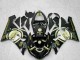 Preisgünstige Kawasaki ZX6R Motorrad Verkleidung 2005-2006 - Glanzendes Schwarz Weiss Gold Lucky Strike