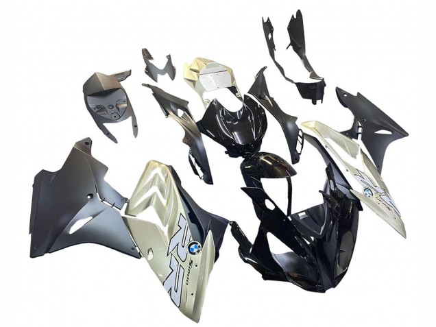 Preisgünstige BMW S1000RR Motorrad Verkleidung 2015-2016 - Silber Glanzendes Schwarz Matt Schwarz