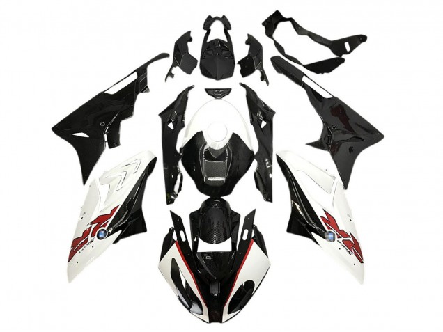 Preisgünstige BMW S1000RR Motorrad Verkleidung 2015-2016 - Weiss Schwarz Carbonfaser