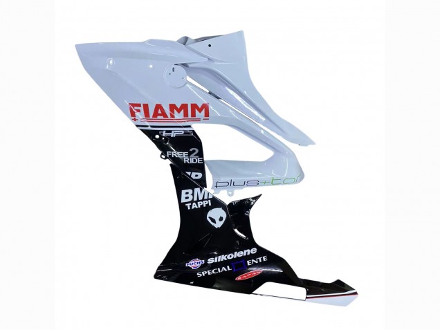 Preisgünstige BMW S1000RR Motorrad Verkleidung 2015-2016 - Weiss Glanzendes Schwarz Fiamm