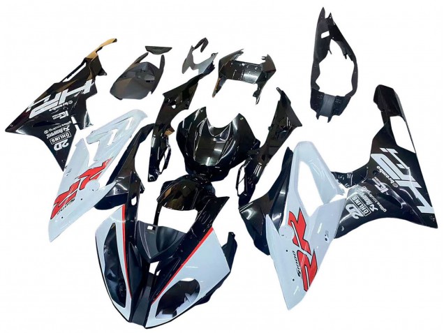 Preisgünstige BMW S1000RR Motorrad Verkleidung 2015-2016 - Weiss Glanzendes Schwarz