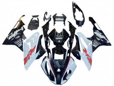 Preisgünstige BMW S1000RR Motorrad Verkleidung 2015-2016 - Weiss Glanzendes Schwarz