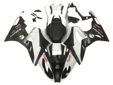 Preisgünstige BMW S1000RR Motorrad Verkleidung 2015-2016 - Weiss Matt Schwarz HP Fiamm